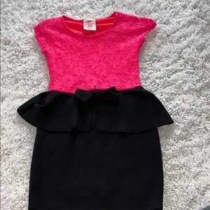 Pink and black dress